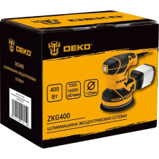 Шлифмашина эксцентриковая сетевая DEKO ZKG400, пластиковый пылесборник