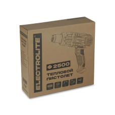 Фен строительный / технический ELECTROLITE Ф 2500 С НАБОРОМ ( 2500 Вт, 220 В, 350/600 С, 300/500 л/мин, резиновая рукоять )
