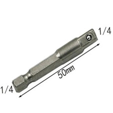 Адаптеры, переходники для шуруповерта под торцевые головки 1/4", 3/8", 1/2", длина 50 мм, комплект 3 шт