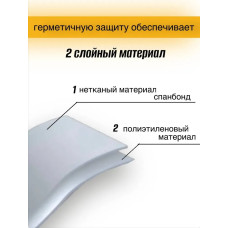 Дверь защитная временная против пыли при строительстве и ремонте, застежка молния, 155*220 см (Белый/Желтый)