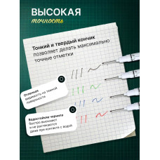 Маркер строительный тонкий разметочный с длинным наконечником , кол-во 5 шт. ( белый, синий, красный, зеленый, черный )