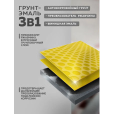 Грунт эмаль по ржавчине 3 в 1 FARBITEX, Краска по ржавчине для металла, по дереву, быстросохнущая, глянцевая, черный, 0.8 кг