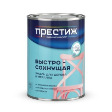 Эмаль для дерева и металла универсальная ПРЕСТИЖ акриловая, без резкого запаха, экологичная, полуглянцевая, БЕЛАЯ, 0,9кг