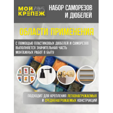 Набор саморезов и дюбелей в кейсе