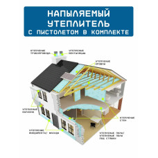 Напыляемый утеплитель TEPLIS-GUN / Жидкий напыляемый утеплитель c пластиковым пистолетом в комплекте, TRIS 1000 мл.