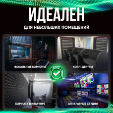 Акустический поролон "пирамида" 2000х1000х45мм графитовый