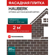 Фасадная плитка ТЕХНОНИКОЛЬ Hauberk Оптима Кирпич шотландский, 2кв.м