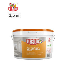 Шпатлевка АКРИЛОВАЯ 3,5 кг OLECOLOR для стен и потолков, для заделки трещин, Высокая эластичность, Готовая к применению, Шпаклевка для внутренних работ, белая
