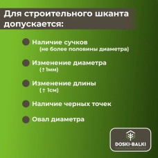 Шкант нагель строительный, сухой, березовый, круглый, 23х250мм, 48шт