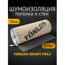 Звукоизоляция потолка и стен Tonlos Heavy Felt. Шумоизоляция под натяжной потолок Тонлос Хэви Фелт.