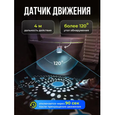 Подсветка для унитаза с датчиком движения USB и проекцией