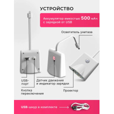 Подсветка для унитаза с датчиком движения USB и проекцией