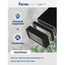 Светильник уличный настенный GU10, IP54, Feron.ONE DH0807-P Сеул 51539, черный
