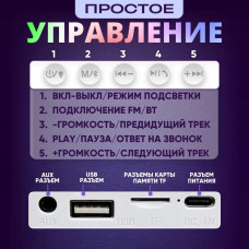 Умный светодиодный RGB светильник, лампа, часы, ночник Bluetooth с беспроводной зарядкой, колонкой и встроенным аккумулятором