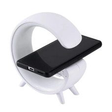 Умный светодиодный RGB светильник, лампа, часы, ночник Bluetooth с беспроводной зарядкой, колонкой и встроенным аккумулятором