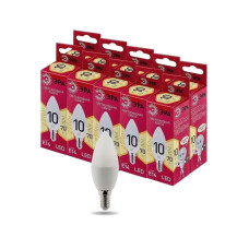Лампочка светодиодная ЭРА LED E14 10 Вт B35 свеча 2700К теплый белый свет набор 10 штук