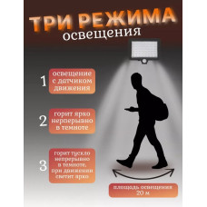 Светильник на солнечной батарее фасадный, с датчиком движения