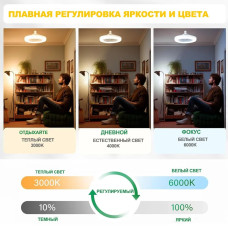 Люстра вентилятор с подсветкой и дистанционным управлением E27 / потолочный светильник с вентилятором