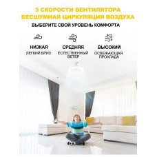 Люстра вентилятор с подсветкой и дистанционным управлением E27 / потолочный светильник с вентилятором