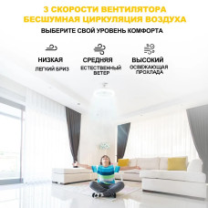 Люстра вентилятор с подсветкой и дистанционным управлением E27 / потолочный светильник с вентилятором