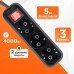 Сетевой фильтр Гарнизон MP EPB-G3-16-B-5, 3р, 16А, 5м, выкл. и зазем., ур.защиты 2, черный