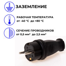 Elestarpro Вилка электрическая 16А 250, 1 шт.