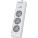 Philips сетевой фильтр 3 Розетки, кабель - 2M белый